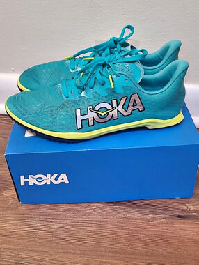 Hoka Cielo X 1 MD Athletic Shoes Blue & Yellow US 8m Like New